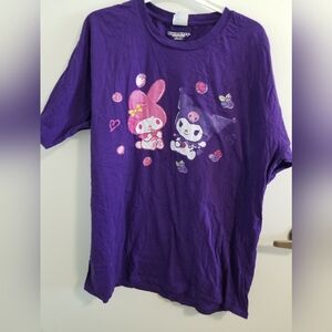 2/$25 Sanrio Purple Tee with Cute Characters